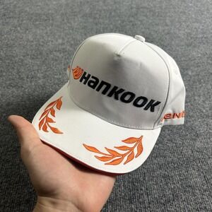 Hankook Hat Cap Strap Back White Ventus Laurel Embroidered Racing Tire Mens